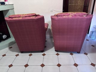 Pack 2 sillones tela y madera