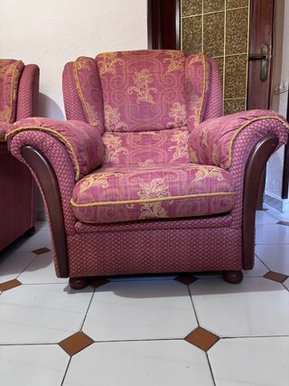Pack 2 sillones tela y madera