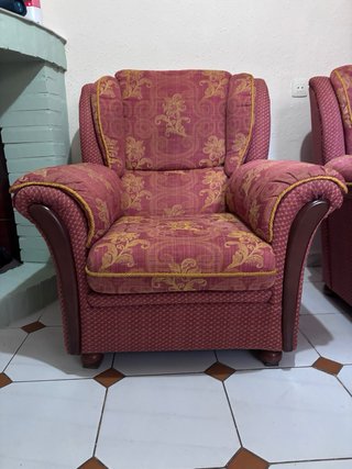 Pack 2 sillones tela y madera