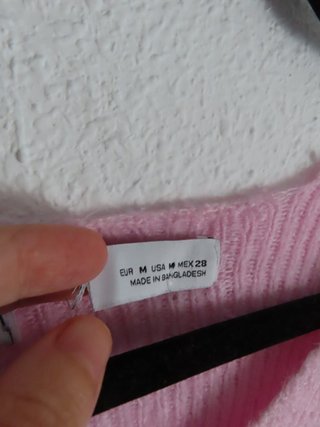 Jersey ZARA pico rosa bebé punto talla única