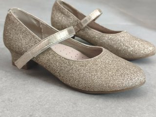 Zapatos de Niña con Purpurina Oro Talla 35