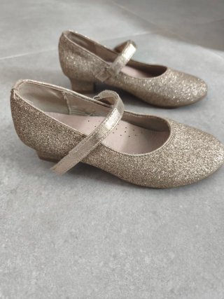 Zapatos de Niña con Purpurina Oro Talla 35