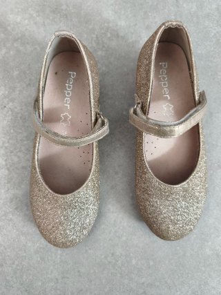 Zapatos de Niña con Purpurina Oro Talla 35