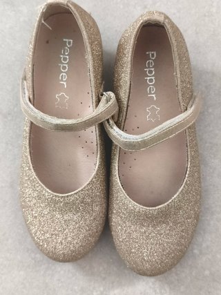 Zapatos de Niña con Purpurina Oro Talla 35