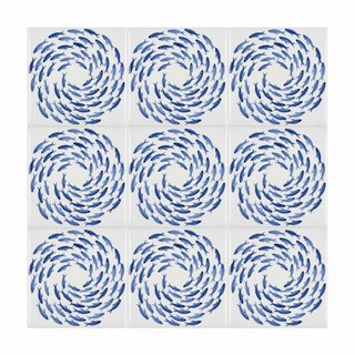 Pack 6 azulejos peces azules 10x10 cm cocina