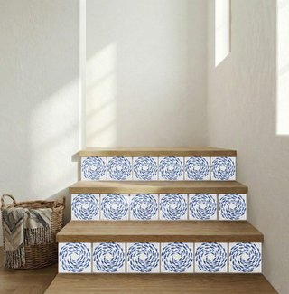 Pack 6 azulejos peces azules 10x10 cm cocina