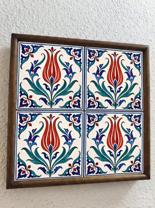 Pack 6 azulejos marroquíes tulipán floral 10x10 cm