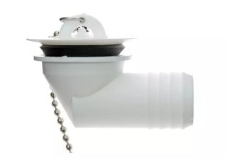 Desagüe acodado blanco para camper