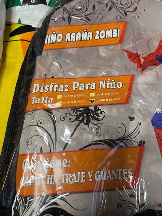 Disfraz Niño Araña Zombi talla 10/12años