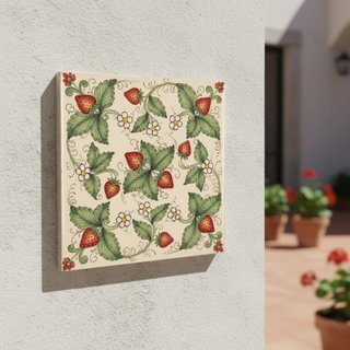 Azulejos cerámica fresas botánicas 10x10 cm cocina