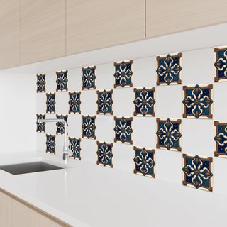 Pack 6 azulejos andaluces 10x10 cm cerámica azul