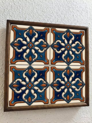 Pack 6 azulejos andaluces 10x10 cm cerámica azul