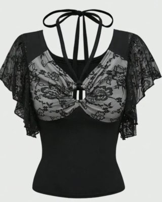 Blusa Negra con Encaje