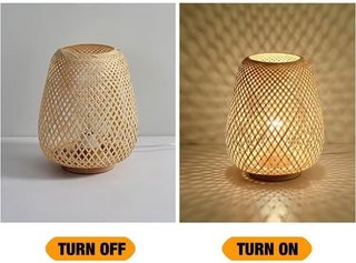 Lámpara de Bambú Tejida Estilo Japonés