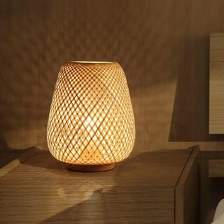 Lámpara de Bambú Tejida Estilo Japonés