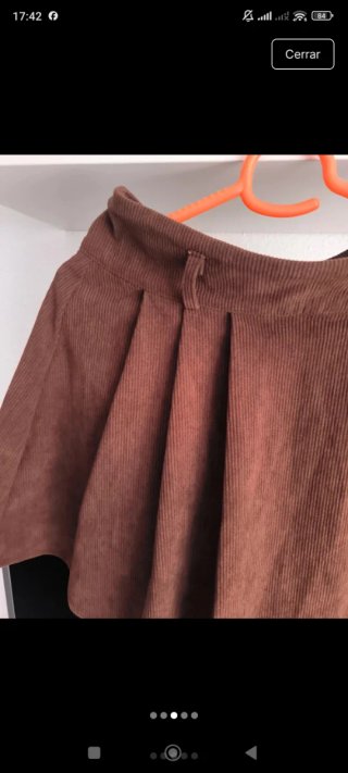 Falda pantalón marrón de pana