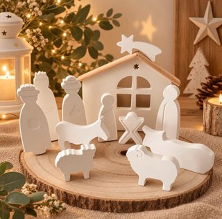 Presépio de Natal em Gesso Feito à mão  @gessodasu