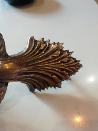 Tirador puerta vintage hoja bronce