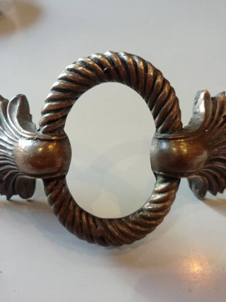 Tirador puerta vintage hoja bronce