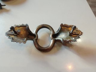 Tirador puerta vintage hoja bronce
