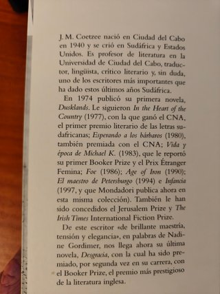 Desgracia - NUEVO - J. M. Coetzee