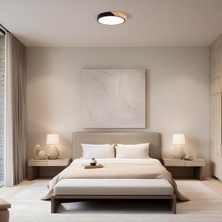 Lámpara de Techo LED Madera y Metal 30cm