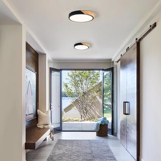 Lámpara de Techo LED Madera y Metal 30cm