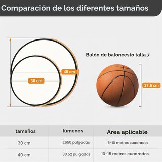 Lámpara de Techo LED Madera y Metal 30cm