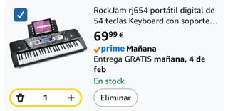 Piano Eléctrico RockJam RJ654, 54 teclas (NUEVO)