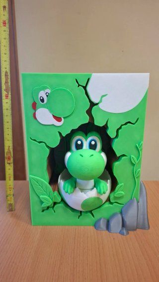 Yoshi 3D en Huevo Figura Decorativa