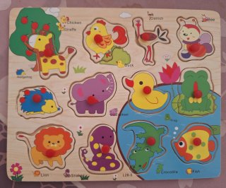 Puzzle madera animales educativos