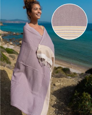 Toalla Hammam Pharao Lila y Amarillo