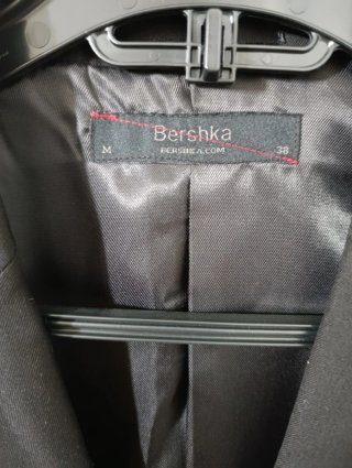 Traje de chaqueta Bershka negro