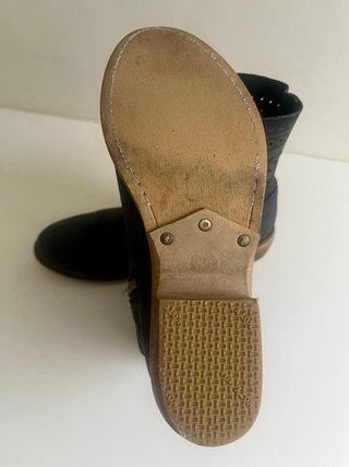 Botines de Piel Azul Marino