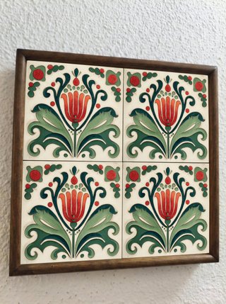 Pack 6 azulejos botánicos estilo Matyó para pared
