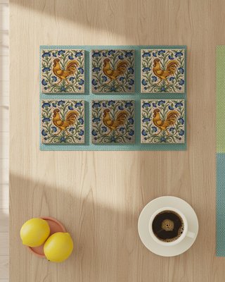 Pack 6 azulejos gallo Deruta cerámica cocina