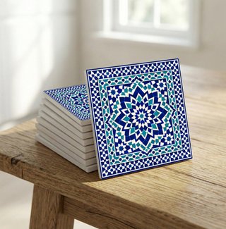 Pack 6 azulejos 10x10 cm estrella andaluza cerámic
