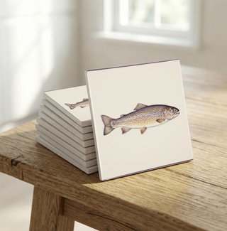 Pack 6 azulejos peces vintage cerámica cocina