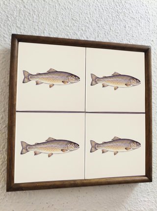 Pack 6 azulejos peces vintage cerámica cocina