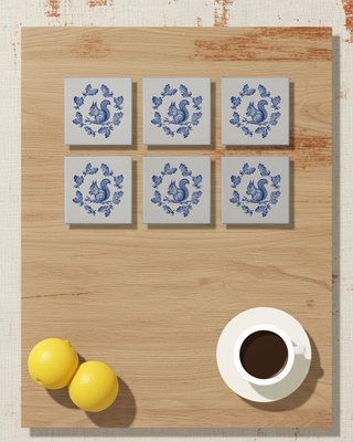Azulejos ardilla roble bellota cerámica cocina