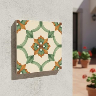 Pack 6 azulejos botánicos florales 10x10 cerámica