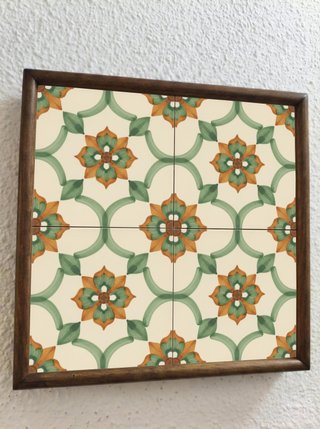Pack 6 azulejos botánicos florales 10x10 cerámica