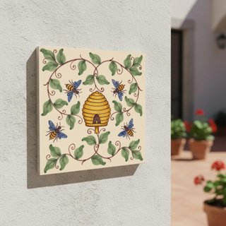 Pack 6 azulejos abejas cottagecore cerámica cocina