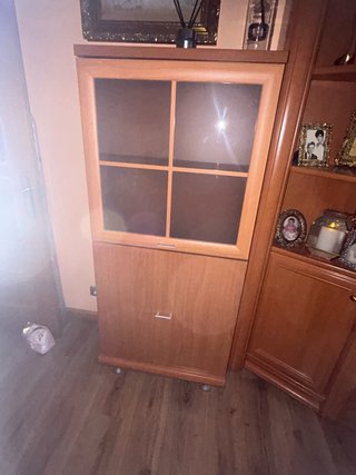 Vitrina de madera y cristal