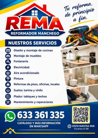 Reformas integrales, montaje de mueble, cocinas