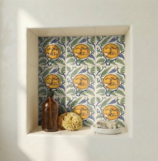 Pack 6 azulejos zorro durmiendo 10x10 cm cocina