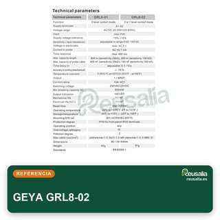 GEYA relé control nivel líquido GRL8-02