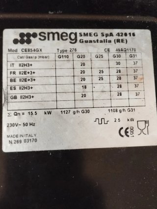 Cocina y Horno de Gas Smeg