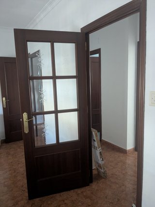 Puerta madera vintage cristal decorado