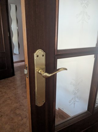 Puerta madera vintage cristal decorado